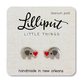 Lilliput Elephant w/Heart Earrings