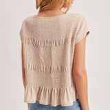 Taupe Ruched Top