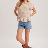 Taupe Ruched Top