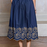 A-line Midi Navy Skirt