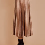 Sunburst Pleated Satin Skirt