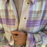 Lavender Brushed Plaid Cropped Jacket