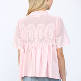 Blush Lace Yoke Babydoll Top