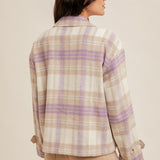 Lavender Brushed Plaid Cropped Jacket