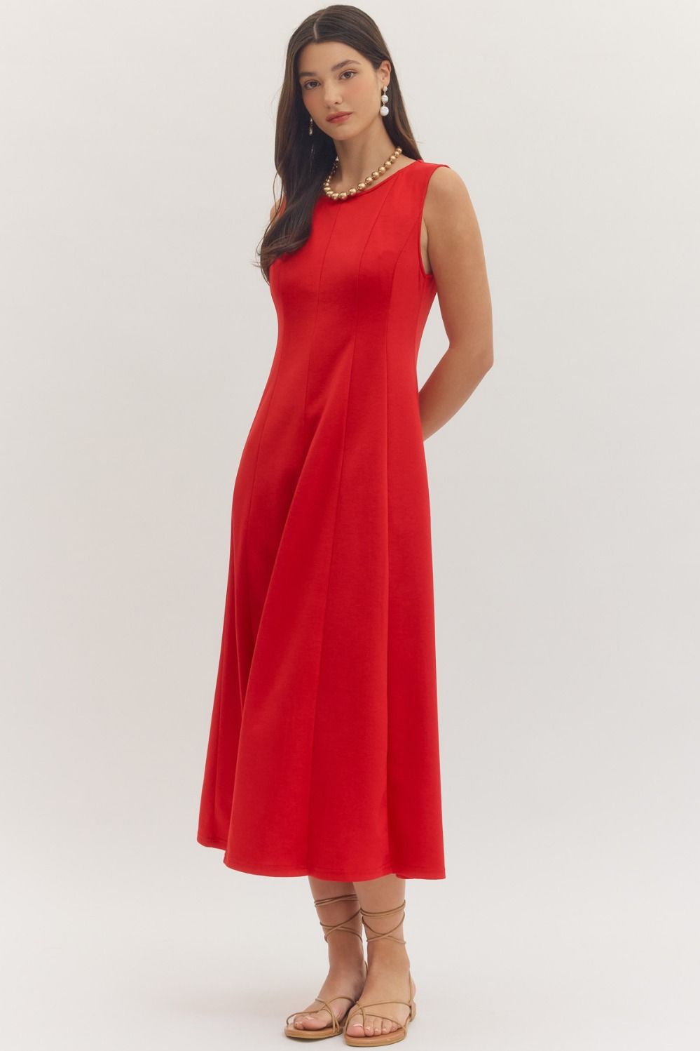 Solid Midi Dress