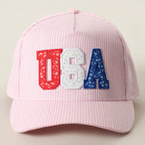USA Pink Striped Trucker Hat