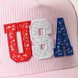 USA Pink Striped Trucker Hat