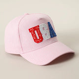 USA Pink Striped Trucker Hat