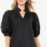 THML Textured Sleeve Top