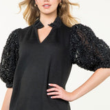 THML Textured Sleeve Top