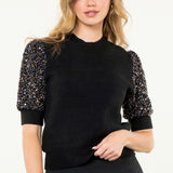 THML Sequin Sleeve Top