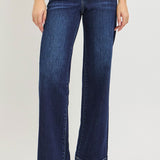 Mid Rise Wide Leg Jeans - Dark