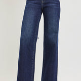 Mid Rise Wide Leg Jeans - Dark