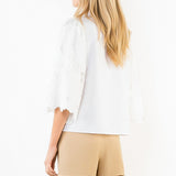 THML Eyelet Embroidered Sleeve Top