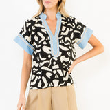 THML Abstract Breeze Contrast Top