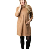 Hilary Camel Microfiber Dress