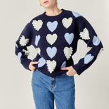 Pearl with Heart Pattern Sweater