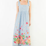 THML Stripe Dress with Embroidery