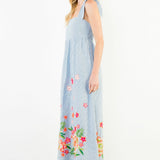 THML Stripe Dress with Embroidery
