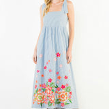 THML Stripe Dress with Embroidery