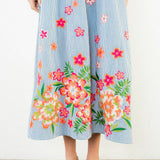 THML Stripe Dress with Embroidery