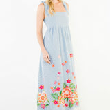 THML Stripe Dress with Embroidery