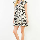 THML Black & Cream Abstract Dress
