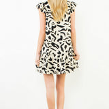 THML Black & Cream Abstract Dress