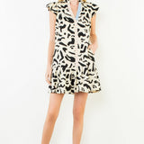 THML Black & Cream Abstract Dress