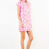 THML Pink Abstract Print Short Dress