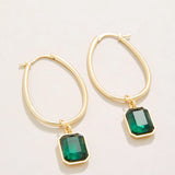 Chateau Hoop Earrings Dark  Green