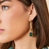 Chateau Hoop Earrings Dark  Green