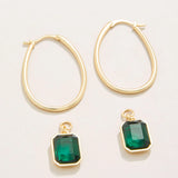 Chateau Hoop Earrings Dark  Green