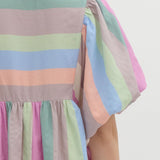 Bubble Slv Pastel Stripe Babydoll Dress