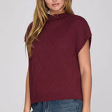 Wine Mock Neck Sweater