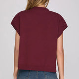 Wine Mock Neck Sweater