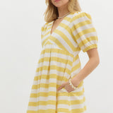 S/S Yellow Stripe Dress