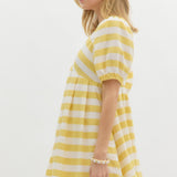 S/S Yellow Stripe Dress