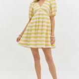 S/S Yellow Stripe Dress