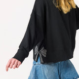 Game Day Relaxed Sweatshirt, BLACK