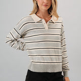 Striped Polo Sweater