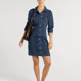 Denim Button Front Dress