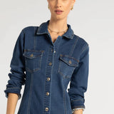 Denim Button Front Dress