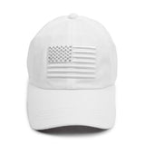 American Flag Baseball Cap White