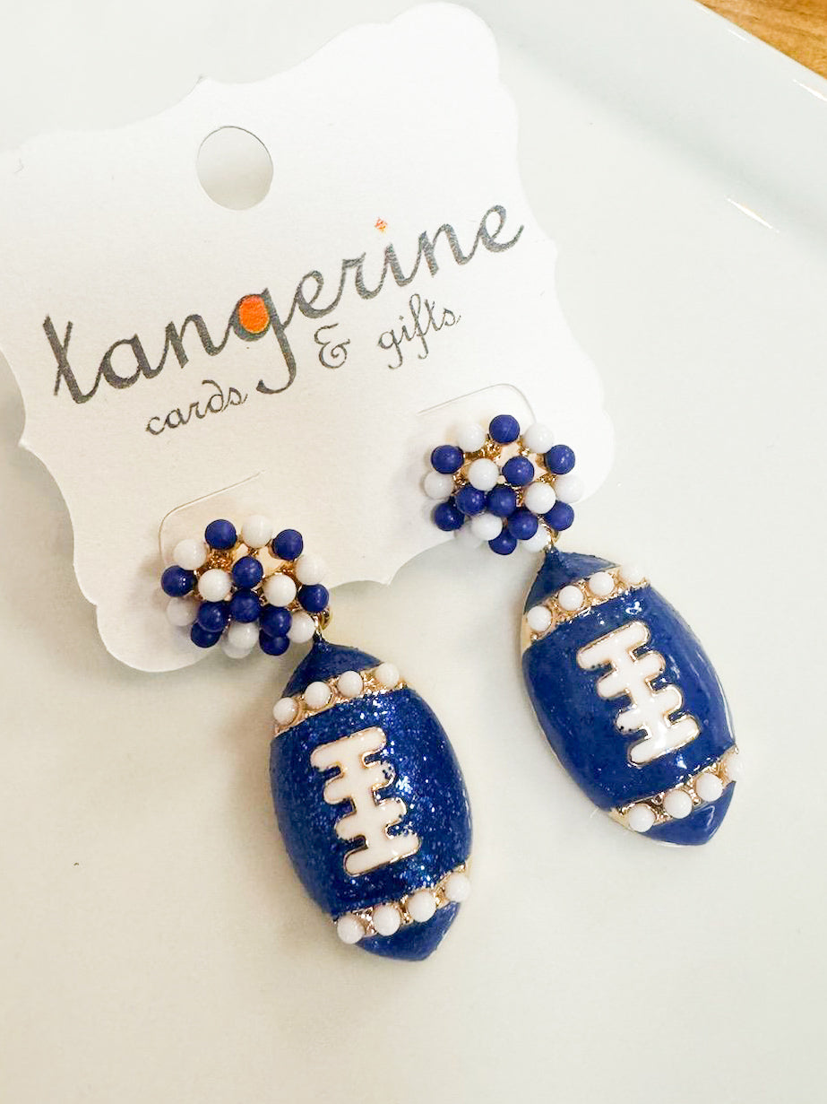 Enamel Football Earrings - 2 colors