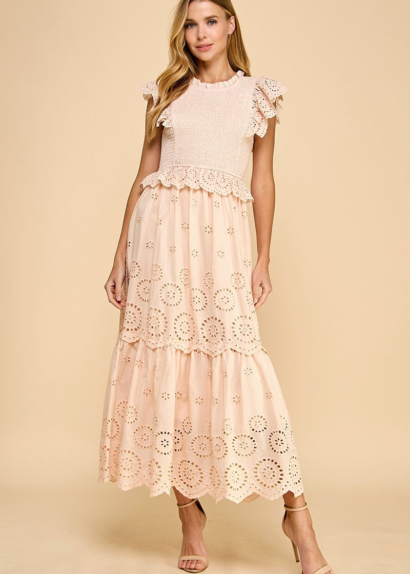 Eyelet Peach Dress