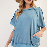 S/S Pieced Mineral Washed Sweatshirt