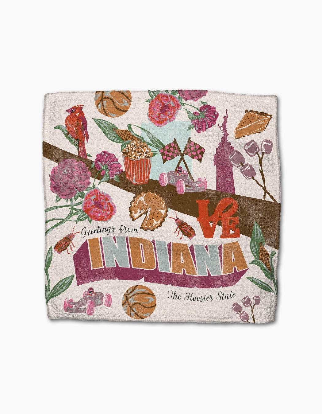 Geometry Greetings From Indiana Dishcloth Set - Indiana
