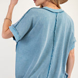 S/S Pieced Mineral Washed Sweatshirt