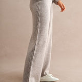 Cable Knit Sweater & Wide Leg Pant Set - Light Mocha